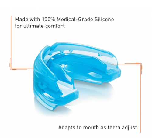 Shock Doctor Adult Double Braces Strap Mouth Guard - Blue